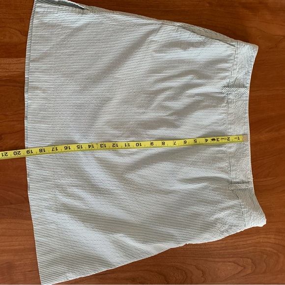 Liz & Co. Mint Striped Seersucker Skort Womens 10 With Pockets - Picture 4 of 11